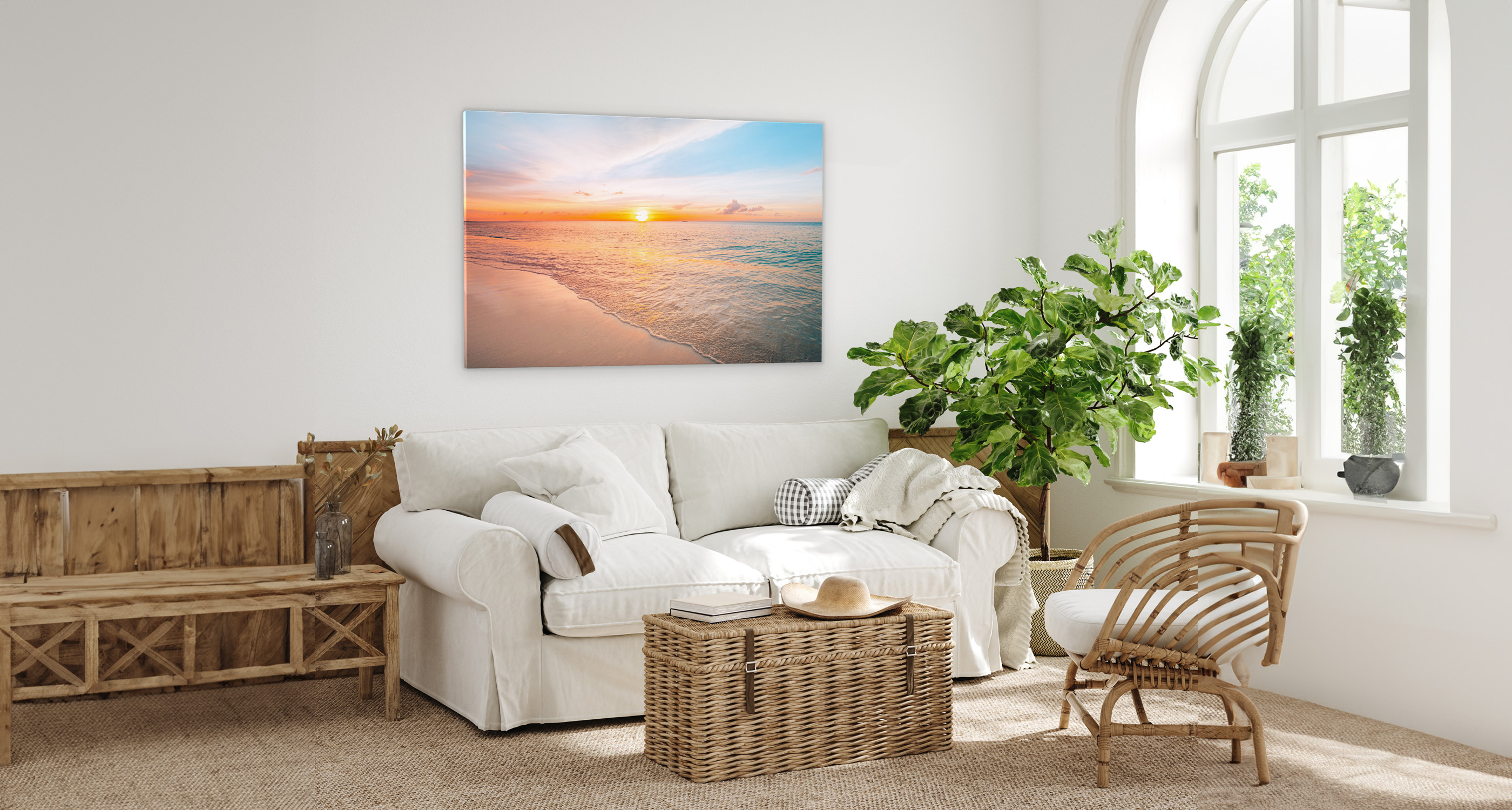 High quality corrugated photo tile in living room